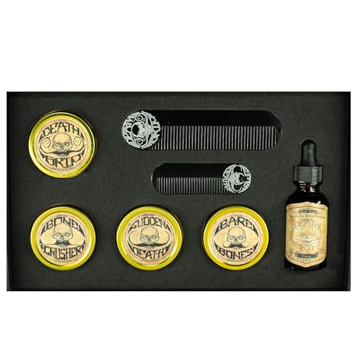 Moustache Kit For Men | Moustache Wax 120ml | 2 Metal Mustache & Beard Pocket Combs | Wax Remover Oil | Mustache Wax For Handlebar English Dali Chevron & Other Freestyle Styles | Unscented