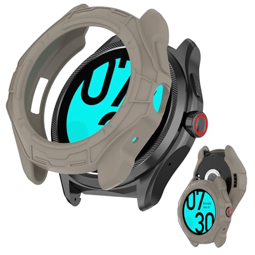 Ticwatch Pro 5 用 ケース 保護ケース 【NOUKAJU】 一体型 TPU素材 全面保護 装着簡単 耐衝撃 衝撃吸収 アクセサリー (グレー)