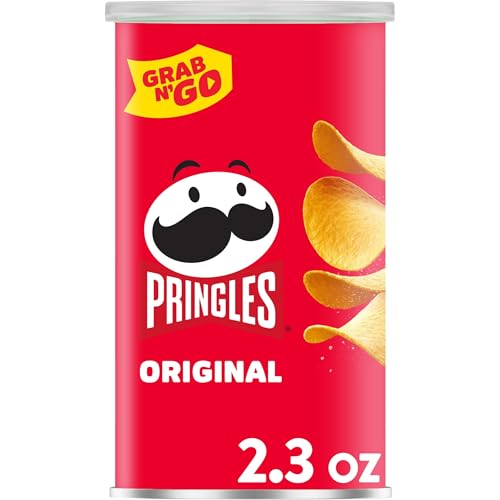 Pringles Papas fritas fritas, aperitivos para el almuerzo, aperitivos para llevar, Grab N' Go, original, lata de 2.3 onzas (1 lata)