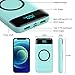 Wireless Portable Charger 30,800mAh 15W Wireless Charging 25W PD QC4.0 Fast Charging Smart LED Display USB-C Power Bank,4 Output& 2 Input External Battery Pack Compatible with iPhone,Samsung etc-Green