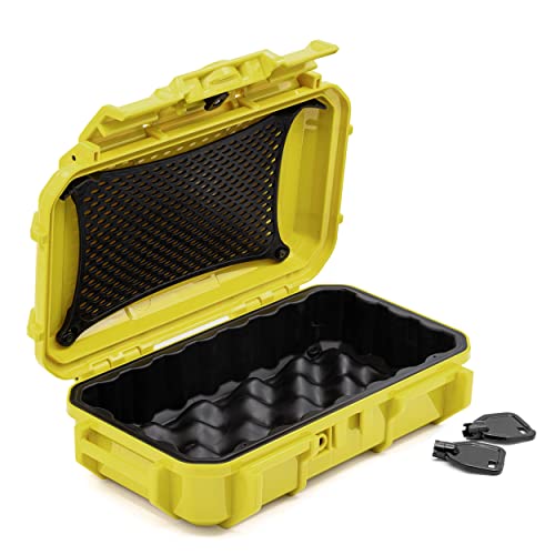 Seahorse 56 Portable Waterproof Dry Box Hard Protective Micro Case - Mil Spec/Usa Made / Ip67 Waterproof/Lockable/Airtight/Smell Proof - For Hand Tools, Knives, Ammo Boxes, Yellow #TOP4