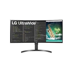 LG 35WN73A-B 88,90 cm (35″) VA 21:9 Curved UltraWide Monitor (HDR, USB-C, Display Port, HDMI, in hoogte verstelbaar, Radeon Freesync, multitasking), zwart