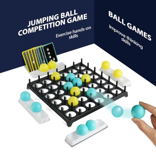 OSDUE Bounce Off Party Game, Bouncing Ball Tischspiel, Bounce Off Game Desktop, Hüpfbal Brettspiele mit 16 Bällen, 9 Herausforderungskarten, Desktop Bouncing Toy für Kinder, Familie und Party