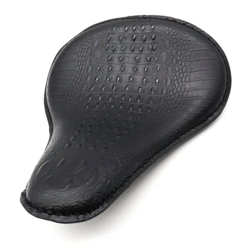 Asiento monoplaza universal para moto Chopper negra con kit de muelles talla L