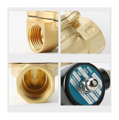 Électrovanne en laiton normalement fermée 1/2" 220VCA action directe eau - 4