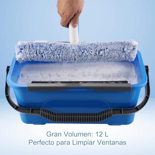 Miniatura 3 de Mitclear Kit De Limpieza De Ventanas, 7 Piezas - Incluye Cubo De 12l, Escobilla De Silicona 35cm, Rasqueta 35cm, Paño De Microfibra, Limpiador De Ventanas Profesional Para Ventanas Y Cristales
