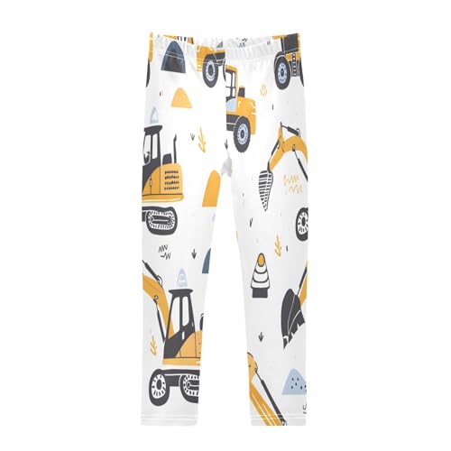 Bolaz Toddler Girls Leggings Printed Yoga Pants Leggings Excavating Machinery and Little Grass for Kids