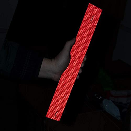 Image of MINSALES� Reflective Radium Waterproof Warning Tape For road safety purpose Night Safety Sticker High Intensity Conspicuity Red 2 Inch x 50 Meter (Red)