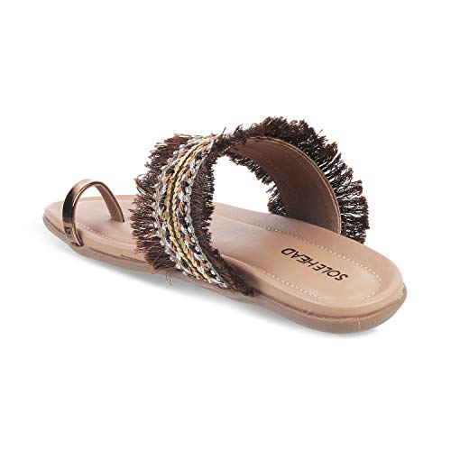 Image of SOLE HEAD Beige Women Flat Sandal