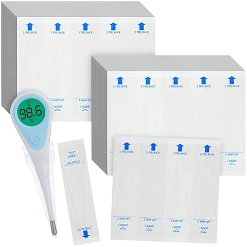 Juvale 100-Pack Disposable Digital Thermometer Probe Covers - Oral, Rectal, Armpit Temperature Reading Sheath Sleeves Cover