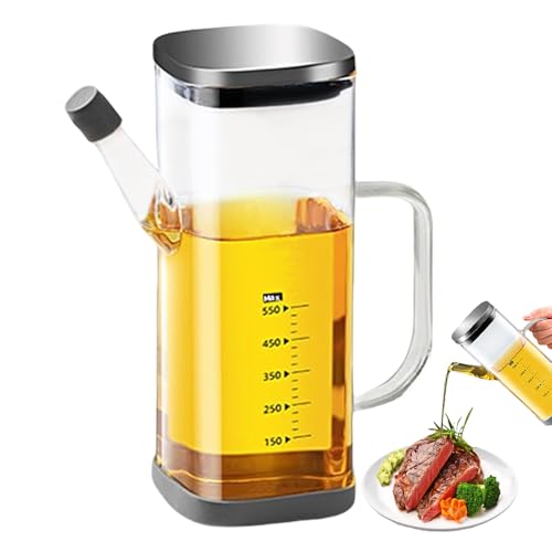 Botella pulverizadora de de oliva de 550 ml, dispensador de de cocina, dispensador de aceitunas de vidrio, a prueba de fugas, vertedor de precisión de alimenticio para ollas