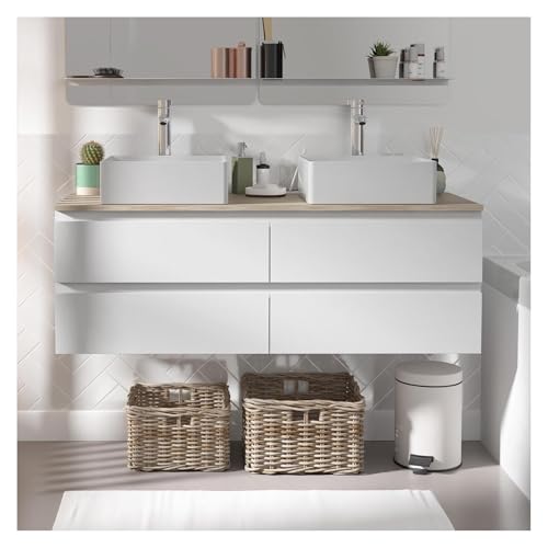 MOB-IN - Juego de mueble doble lavabo, 120 cm y 2 lavabos Sorrento