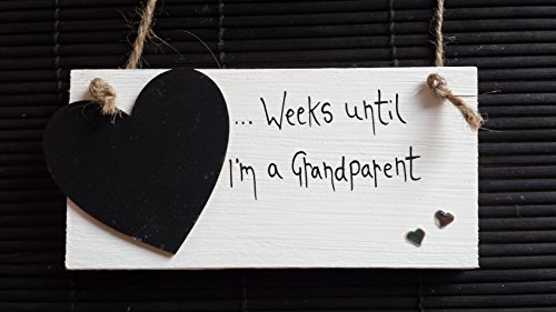 Little Miss Scrabbled - Baby cuenta atrás placa de madera para 'semanas hasta que I'm un abuelo ' Regalo para abuelos