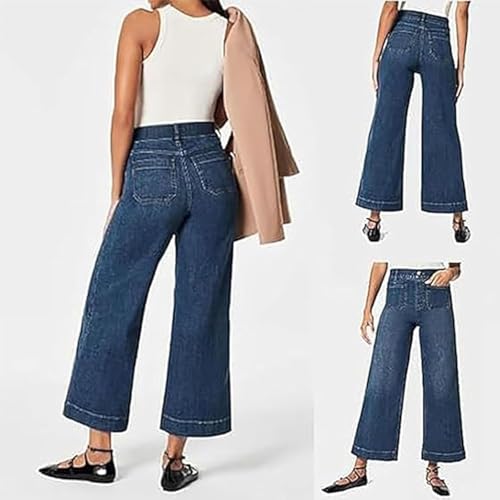 Obormi Cropped Jeans, Obormi Tummy Control Cropped Wide-Leg Jeans, Wide Leg High Waisted Denim Pants3