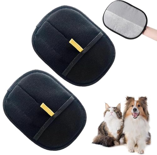 2 Guanti Magnetici Per La Rimozione Dei Peli di Animali Domestici Guanti da Toelettatura per Animali Domestici a Doppia Faccia Guanti Rimuovi Peli Animali per la Cura e la Rimozione dei Peli Superflui