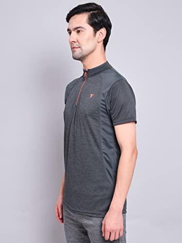 Image of TECHNOSPORT Men's Polyester Slim Fit T-Shirt