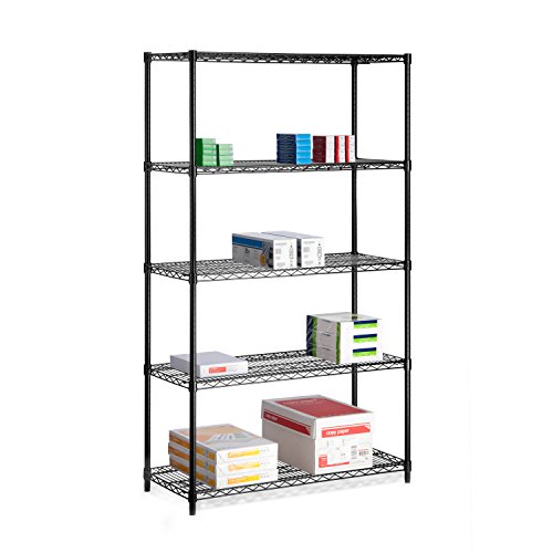 HoneyCanDo SHF-01440 5-tier black storage shelves 800 lbs