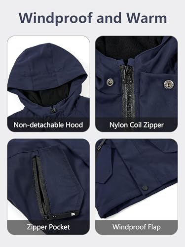 Volunboy Toddler Boys Hooded Fleece Lightweight Windbreaker Jackets Zip Up Windproof Fall Winter Hoodie Outerwear Coat2