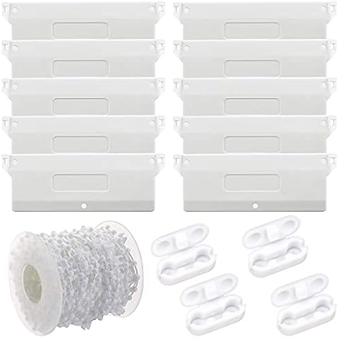 Californian Blind Weight Plate for Vertical Blinds 10 Pcs Vertical Blind Weights + 4 Connector Cord Blinds + 10 m Vertical Blind Chain Vertical Blind Kit 127 mm Cover