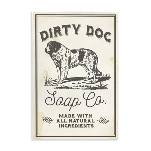 Image of Dirty Dog Soap Vintage Sign, 13 x 19 Inch Mounted Print on Wall Plaque
