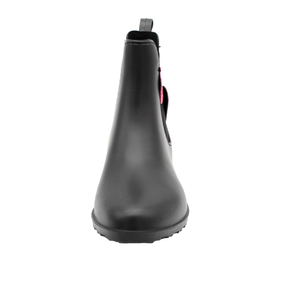 PFIFF 102663 Kinder Stiefelette „Lucky“, wasserdichte Gummistiefel, Schwarz, 30-35