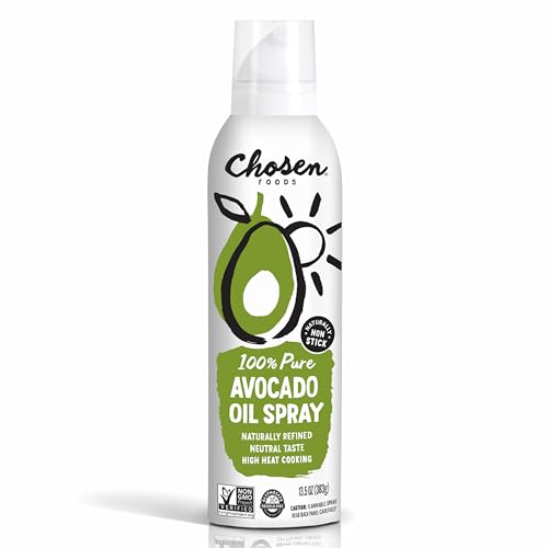 Chosen Foods Avocado Oil Spray, 13.5 Oz - All Purpose Cooking Spray made with 100% pure avocados - Non-GMO, Gluten-Free, Keto Friendly - (Pack Of 1)