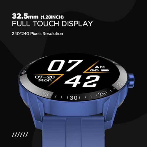 Image of Fire-Boltt Talk 2 Pro Bluetooth Calling Smartwatch, 1.39 inch TFT Display with Dual Button, Hands On Voice Assistance, 120 Sports Modes, in Built Mic & Speaker (Talk 2, Blue)