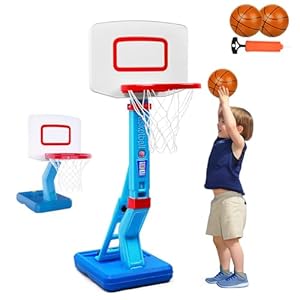 Toddler Basketball Hoop Indoor for Age 1-3, Adjustable Kids Basketball Hoop, Mini Basketball Hoop for Outdoor Poolside, Birthday Christmas Sport Toys Gift for Boys Baby Girls Children Age 1 2 3 4