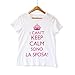 Gigio Store Magliette Matrimonio Sposi Addio al Nubilato T-Shirt Personalizzate Keep Calm Sposa 100% Cotone Colore Bianco Girocollo Manica Corta Taglie assortite Stampa Fucsia Made in Italy (M)