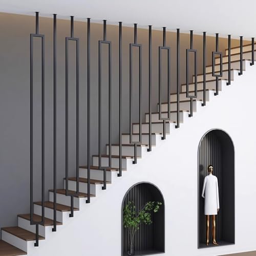Garde-corps d'escalier métallique Style 2 de 120 cm avec poignée orientable durable
