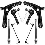 Front Lower Control Arm Kit Fit for Dodge Caliber 2009-2012, Fit for Jeep Compass Patriot 2007-2017 8pcs Suspension Kit with Ball Joints Sway Bars Tie Rods