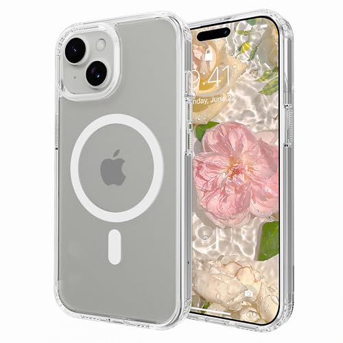 Image of Magnetic iPhone 14 /13 case,Compatible with Magsafe, Military-Grade Protection,Slim Translucent Matte Shockproof with Anti-Scratch Anti-Fingerprint Phone Cover (Transparent, iPhone 14 /13)