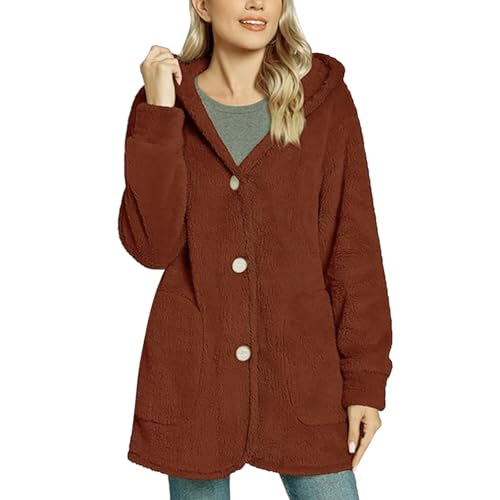 Cardigan à capuche pour femme Manteau décontracté avec poches boutonné