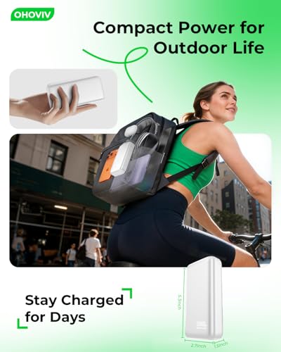 Image of OHOVIV Portable Charger 50000mAh Power Bank - 22.5W Fast Charging External Battery Pack,USB-C Portable Phone Charger for iPhone 17 /16 /15 /14 /13 Pro Android Samsung, for Travel Camping Essential-White