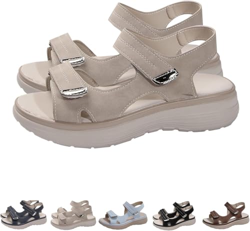 Generico Sandali sportivi ortopedici da donna, scarpe in morbida schiuma ammortizzante, comodi sandali da passeggio, supporto dell'arco plantare per fascite plantare (Gray,36)