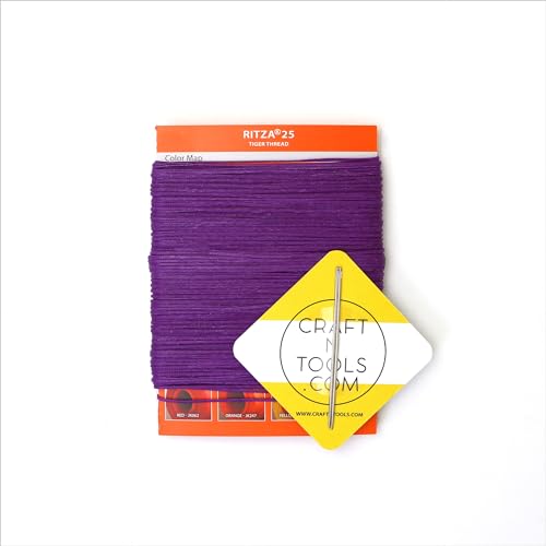 Hilo encerado para cuero color morado 1.2 mm miniatura 2