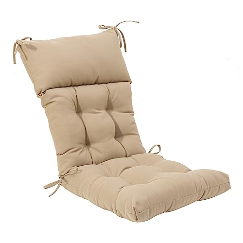 Image of QILLOWAY Outdoor Rocking Chair Cushions Set of 2, 100% Polyester Waterproof Patio Rocking Chair Cushion, High Back Weatherproof Chair Pad for Adirondack & Outdoor Furniture, Sand,Beige