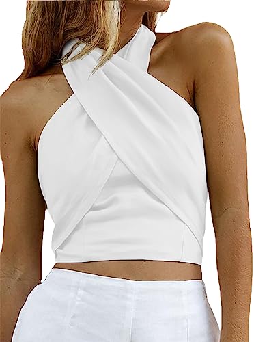 【FANCY CLUB】FRONT CROSS SLEEVELESS Miutii Men's Criss-Cross Tie Front Crop Top Patent Leather Hollow