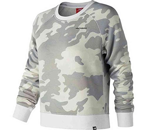 New Balance Women's Essentials Linear Pullover Scoop Neck Sweatshirt (Camo, XS)