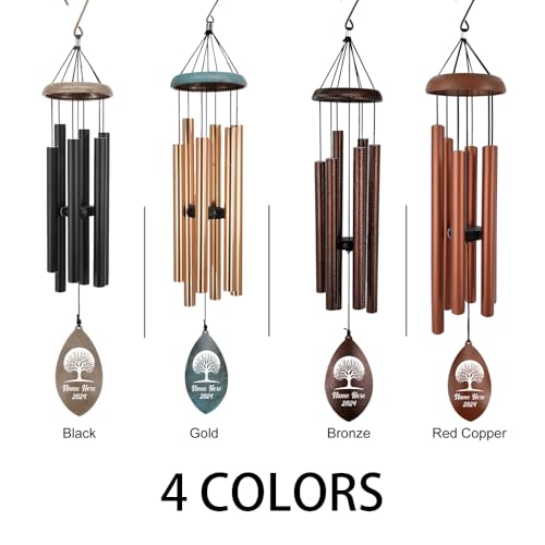 Image of ASTARIN Personalized Happy Retirement Gift, Custom Name Retirement Wind Chimes for Women Men, 35 inch Large Deep Tone Wind Chime Retire Gifts for Teacher Co-Workers Friends Parents