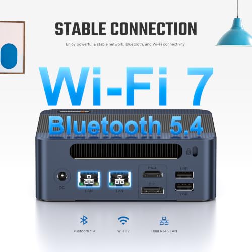 Image of BOSGAME E6 Mini PC, Intel Core 304 12GB LPDDR5x 6400MT /s 512GB SSD,Wi-Fi 7 | BT 5.4, 5C /5T, 15 Tops NPU, Intel 2.4Ghz Graphics, Dual Lan, Triple Display, Mini Desktop Computer for Home Office