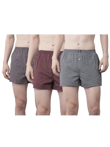 Dollar Pack of 3 Cotton Checkered Men Boxer