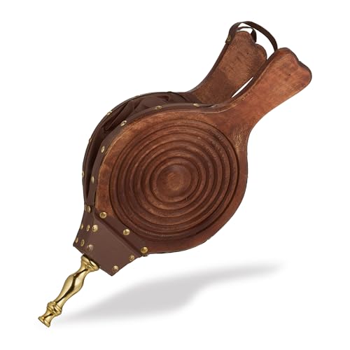 Relaxdays Blasebalg, Holz, Luftgebläse für Grill & Kamin, Länge: 47 cm,...