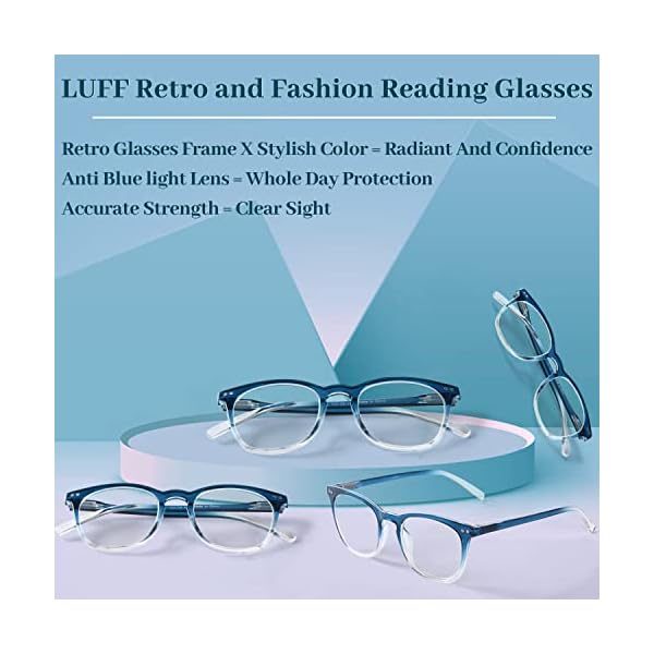 LUFF Lesebrille für Herren Damen - Dioptrien Blaulicht Brille Leichte Computerbrille Sehhilfe Augenoptik Round… – Bild 3