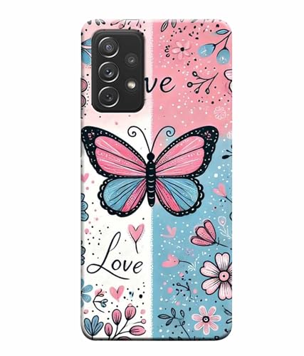 Image of Printed Hard Back Case Cover & Compatible for Samsung Galaxy A72 5G | Butterfly Painting Art (Multicolor) - D1203
