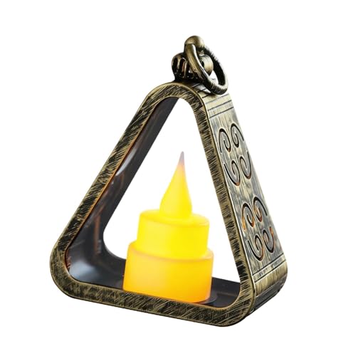 Whtkoph Luz nocturna triangular creativa, idea de regalo: luz nocturna LED portátil para armario, estudio, dormitorio, estudiante u hogar, bronce