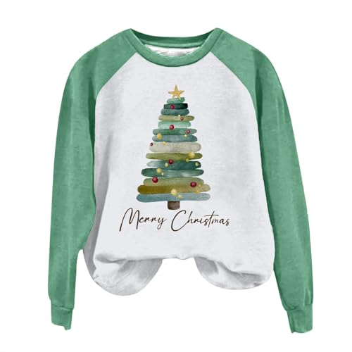 Weihnachtlicher Damen Pullover Bedruckt Mit Tannenbaum Motiv...