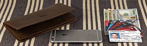 Image of RFID Blocking Mens Genuine leather Bifold Long Wallet