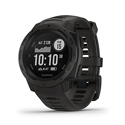 Garmin Instinct、防水 GPS、スポーツ機能、スマートフォン通知機能を備えたスマートウォッチ、グラファイト