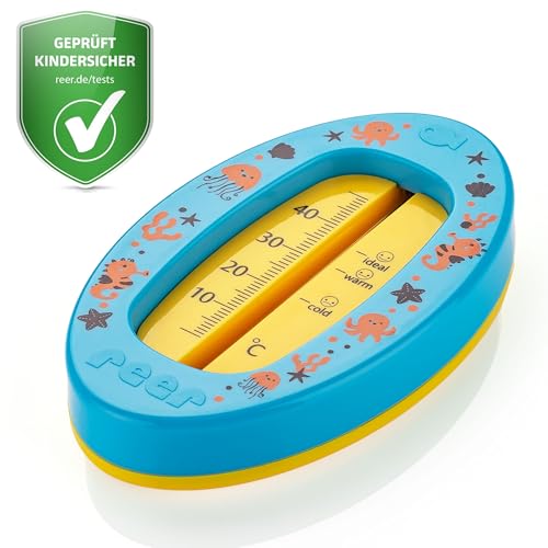reer Baby-Badethermometer oval | kindersicheres Bade-Thermometer | Optimale...